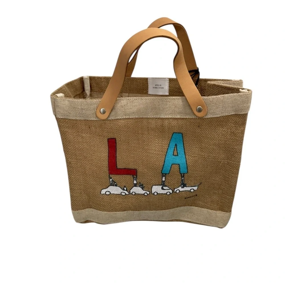NEW Apolis LA Market Bag Limited Edition Artist Geoff McFetridge Jute Tote 11